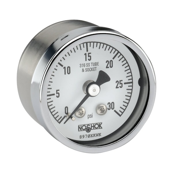 Pressure Gauge, 0 to 5000 psi psi, 4 in Dial, 1/2 in NPT, Bottom Location